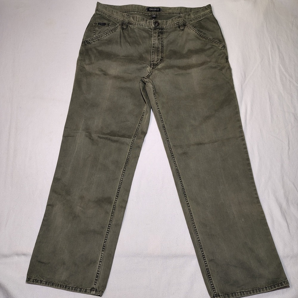 VINTAGE Gramicci Pants Mens Size 36 Faded Olive Canvas Utility Carpenter